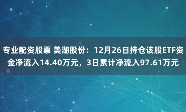 专业配资股票 美湖股份：12月26日持仓该股ETF资金净流入14.40万元，3日累计净流入97.61万元