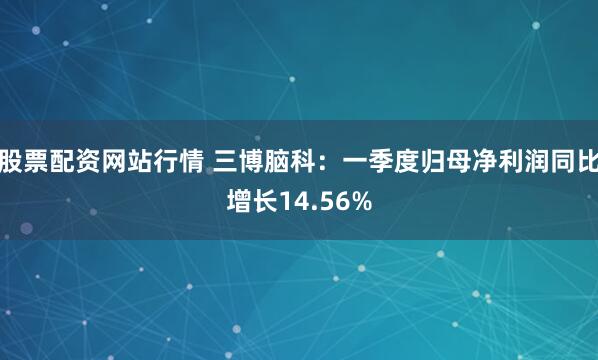 股票配资网站行情 三博脑科：一季度归母净利润同比增长14.56%